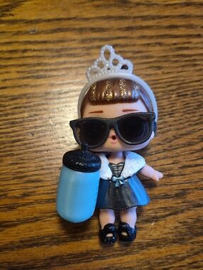 L.O.L. Surprise! Doll with White Tiara, Black Dress & Blue Bottle